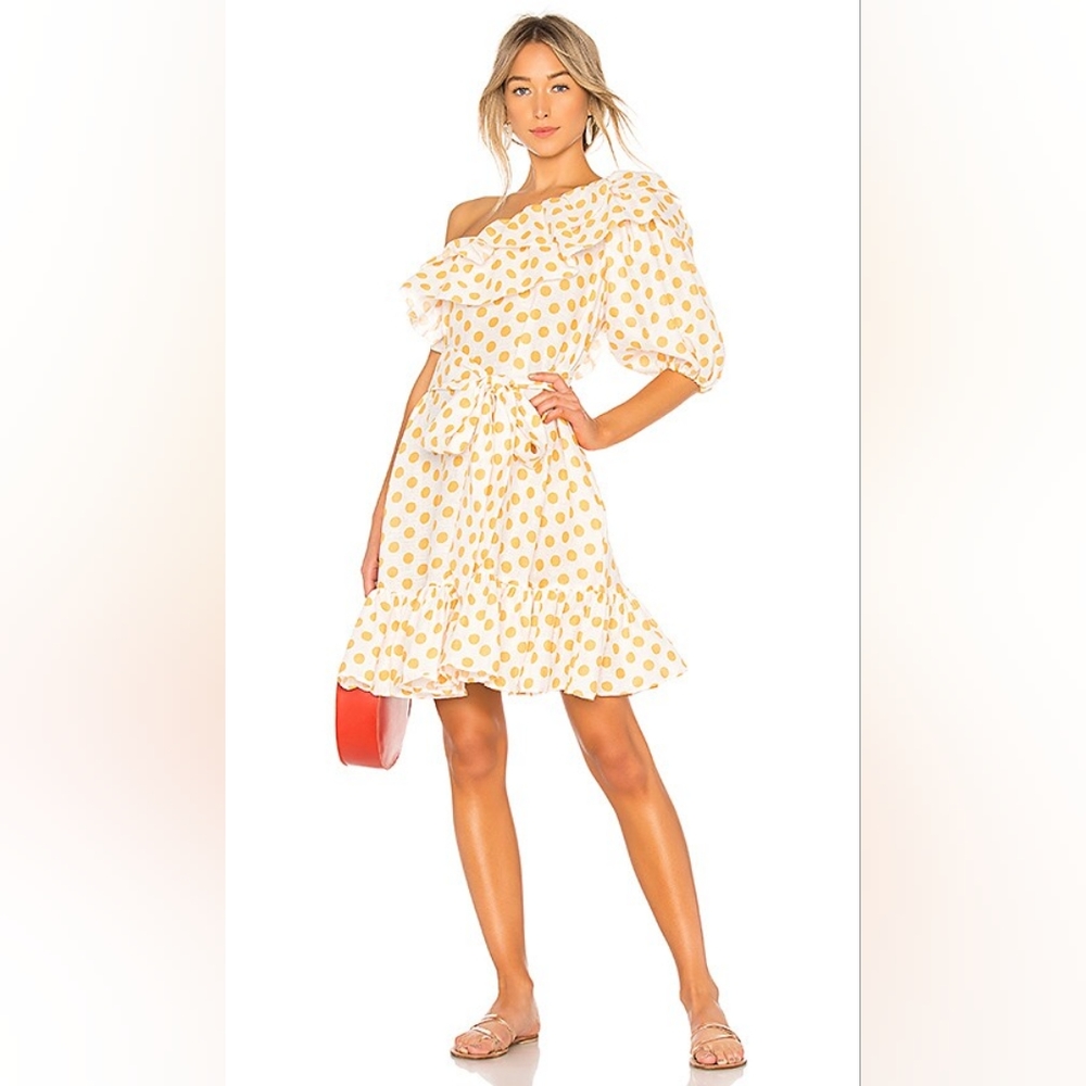 Lisa Marie Fernandez linen one shoulder dress